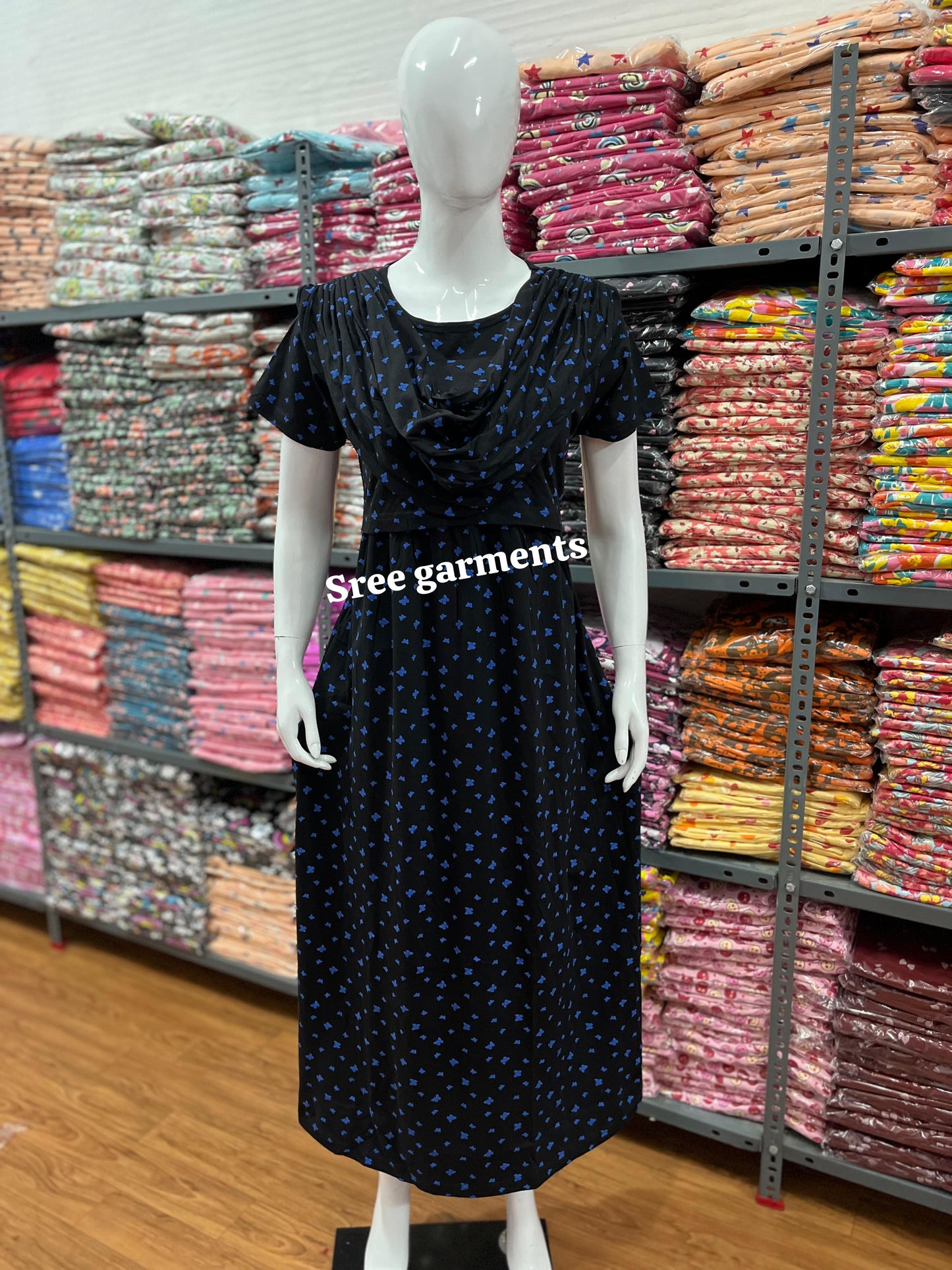Shawl Type Zipless Maternity Wear Full Length b
