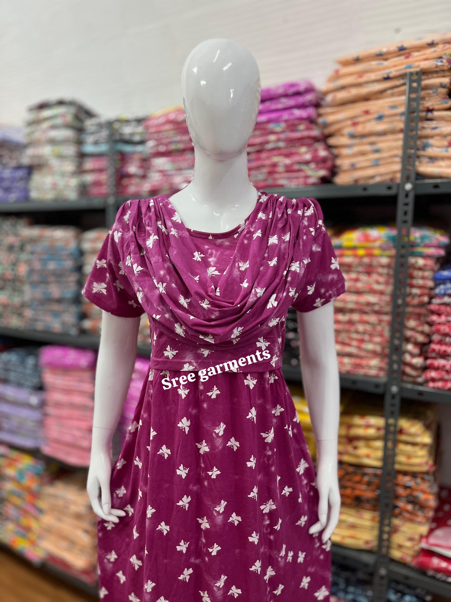 Shawl Type Zipless Maternity Wear Full Length b