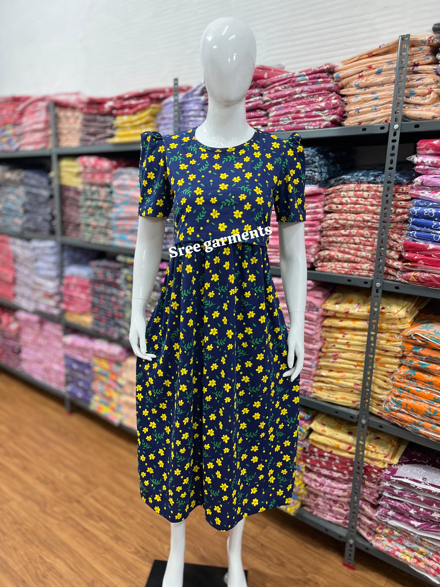 Zipless maternity and feeding wear - ankle length navy