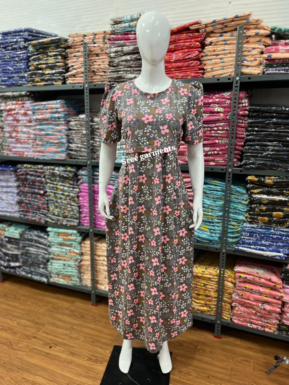 Zipless maternity and feeding wear - Full Length grey