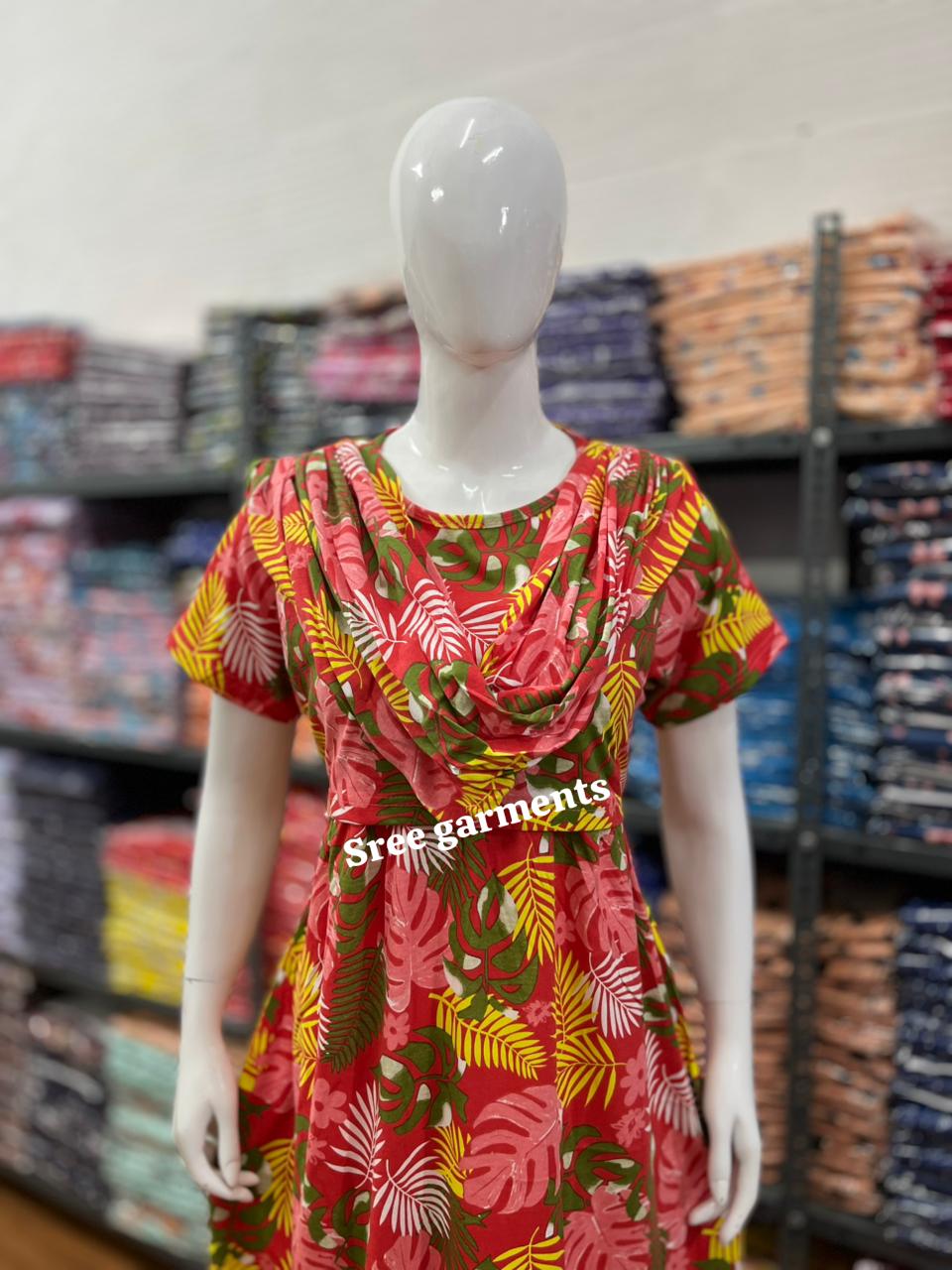 Shawl Type Zipless Maternity Wear Full Length b leaf