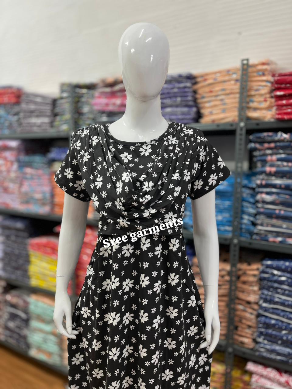 Shawl Type Zipless Maternity Wear Full Length black f