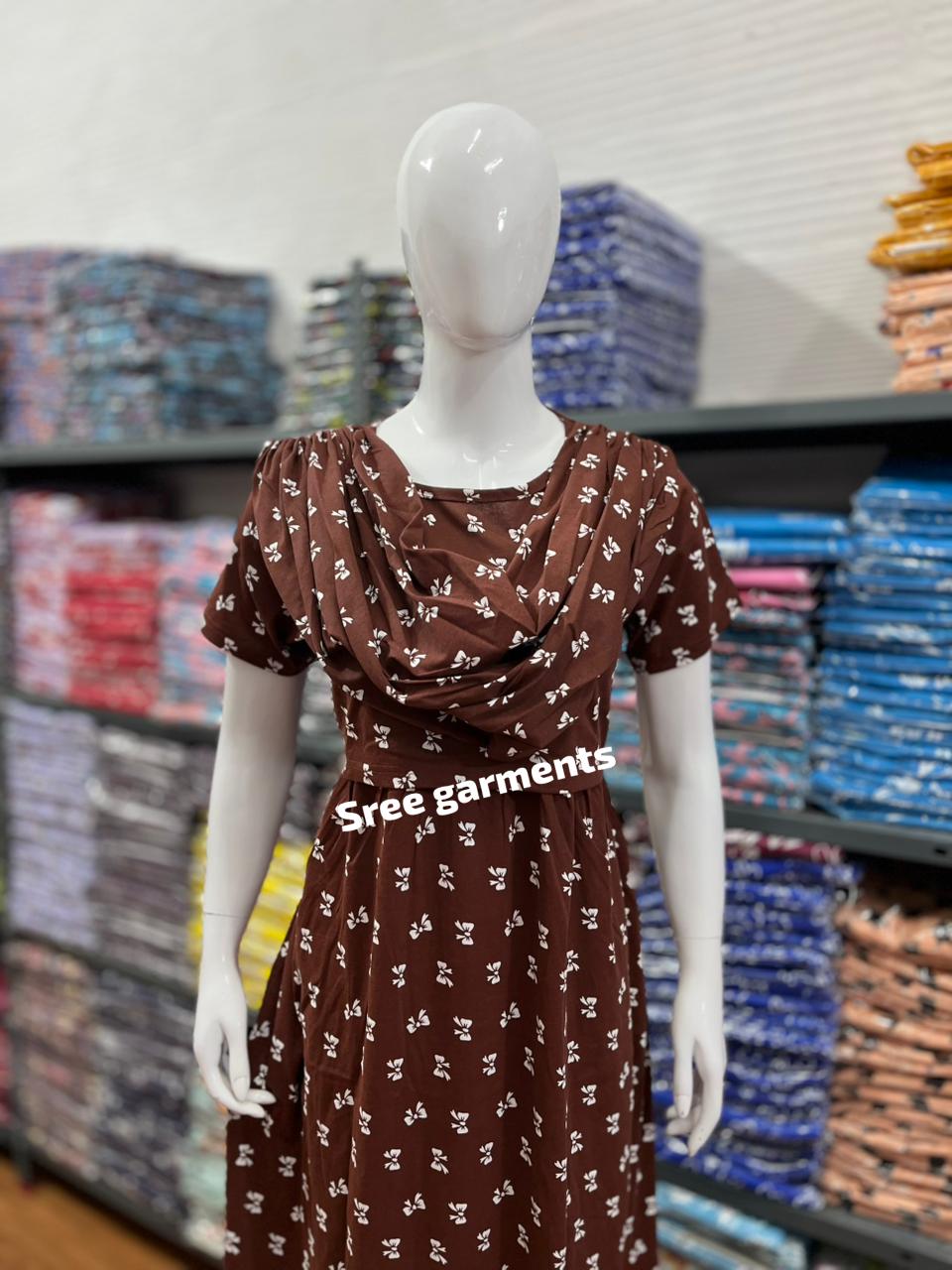 Shawl Type Zipless Maternity Wear Full Length br rib