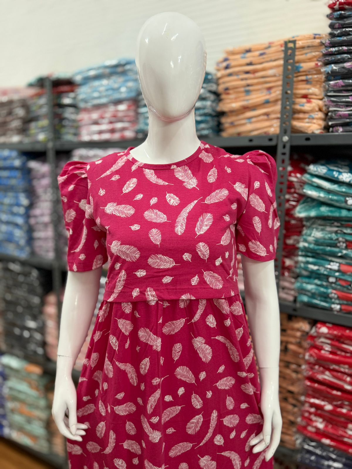 Zipless maternity and feeding wear - ankle length wleaf