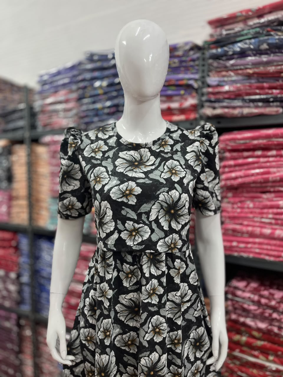 Zipless maternity and feeding wear - ankle length black flow