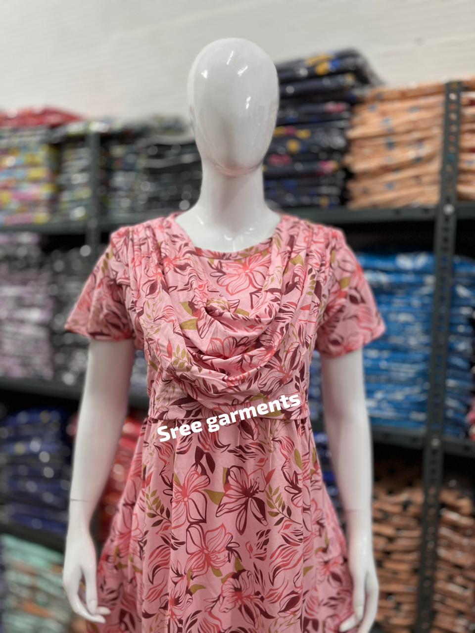 Shawl Type Zipless Maternity Wear Full Length lyte pink