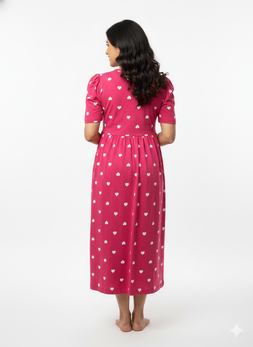 Zipless maternity and feeding wear - ankle length pink h