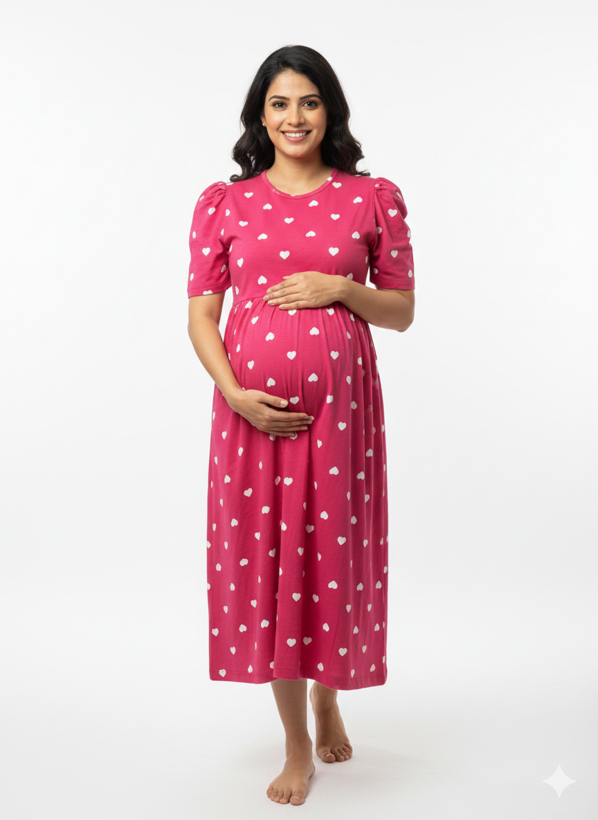 Zipless maternity and feeding wear - ankle length pink h