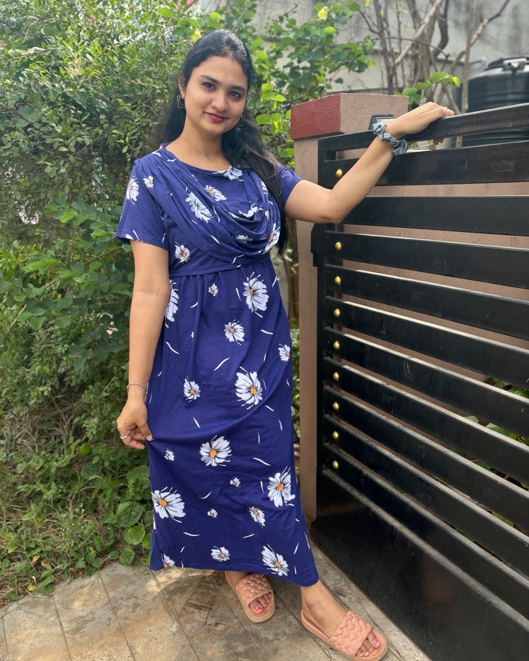 Shawl Type Zipless Maternity Wear Full Length