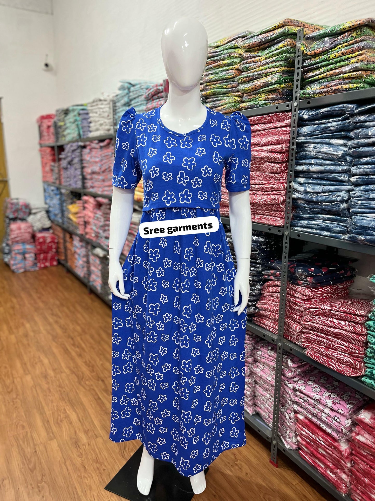 Zipless maternity and feeding wear - Full Length blue