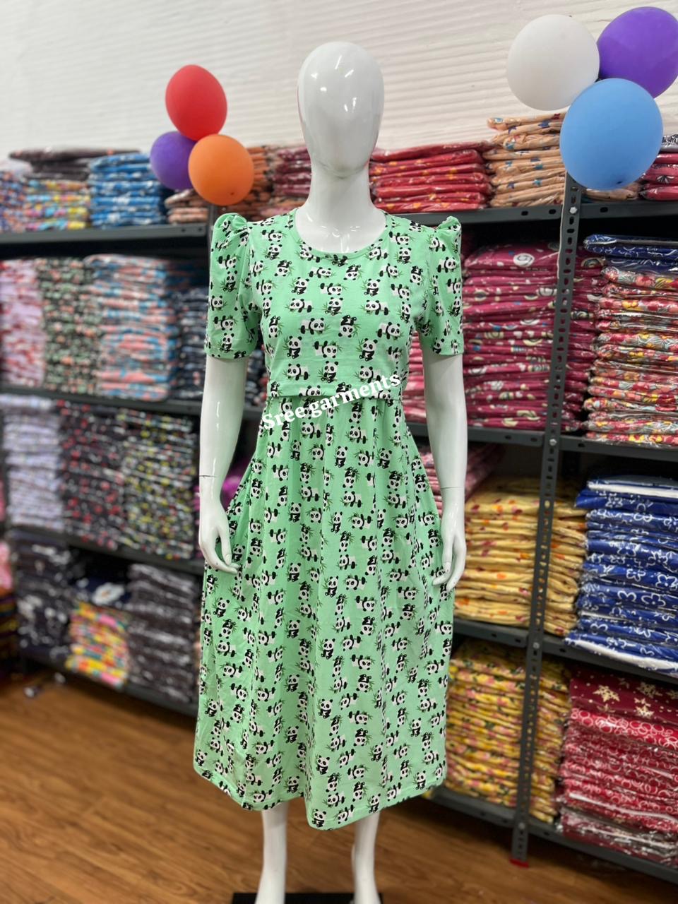 Zipless maternity and feeding wear - ankle length panda