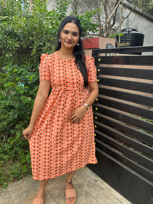Zipless maternity and feeding wear - ankle length dot