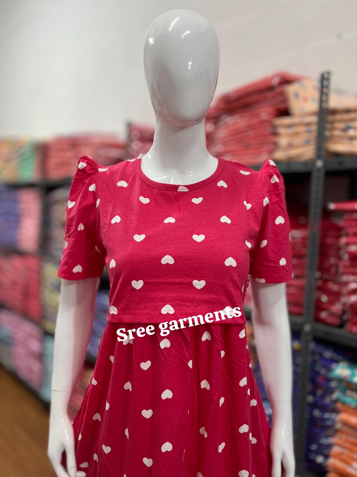 Zipless maternity and feeding wear - Full Length pink heart