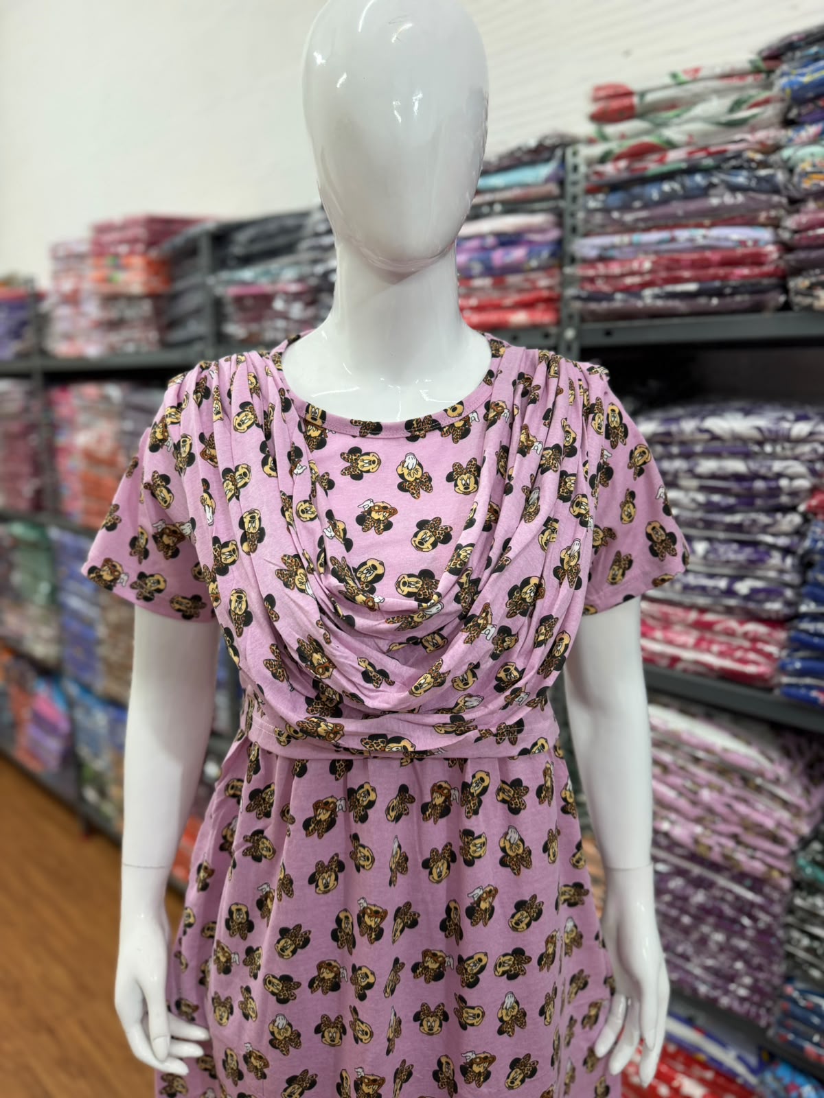 Shawl Type Zipless Maternity Wear Full Length Micky pink