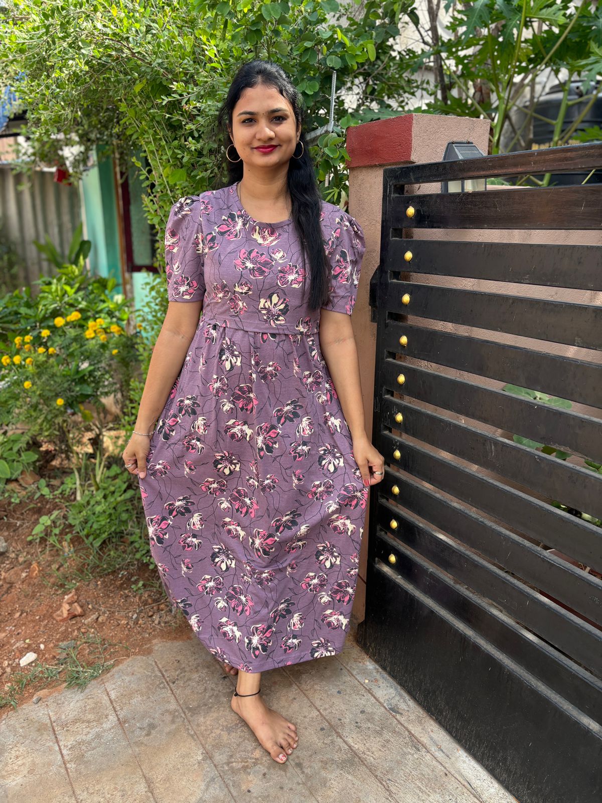 Zipless maternity and feeding wear - Full Length brown f