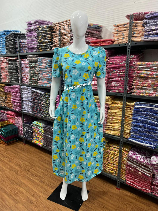 Zipless maternity and feeding wear - Full Length blue l