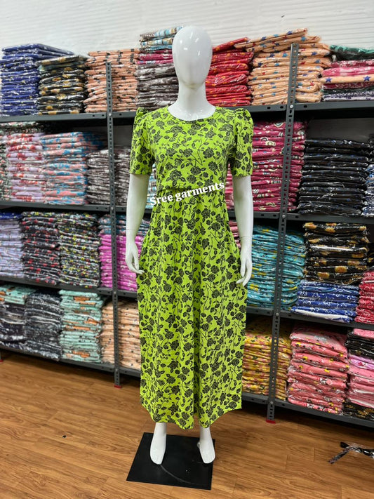 Zipless maternity and feeding wear - Full Length parrot green