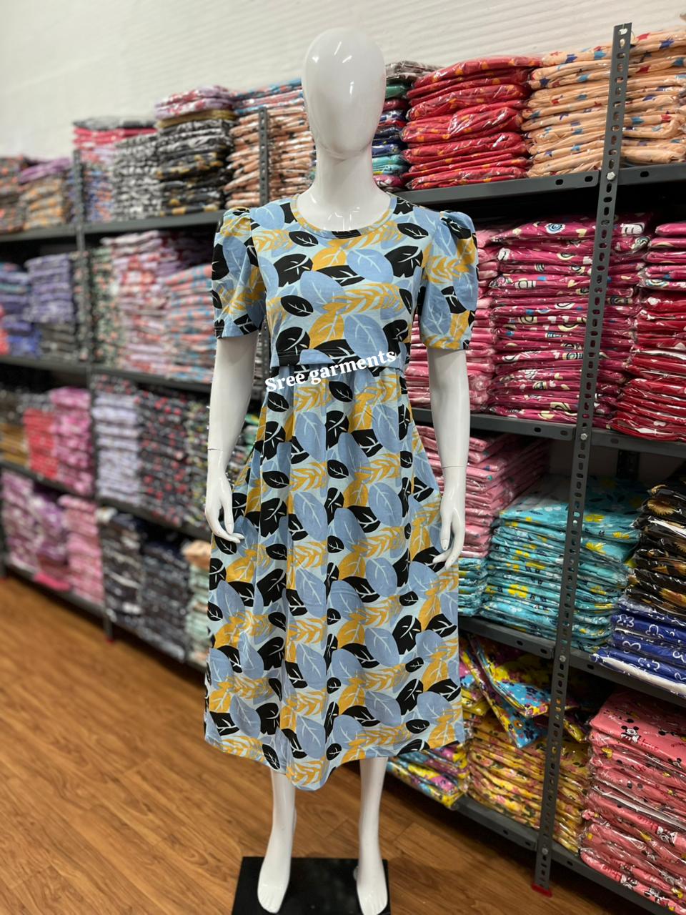 Zipless maternity and feeding wear - ankle length leaf