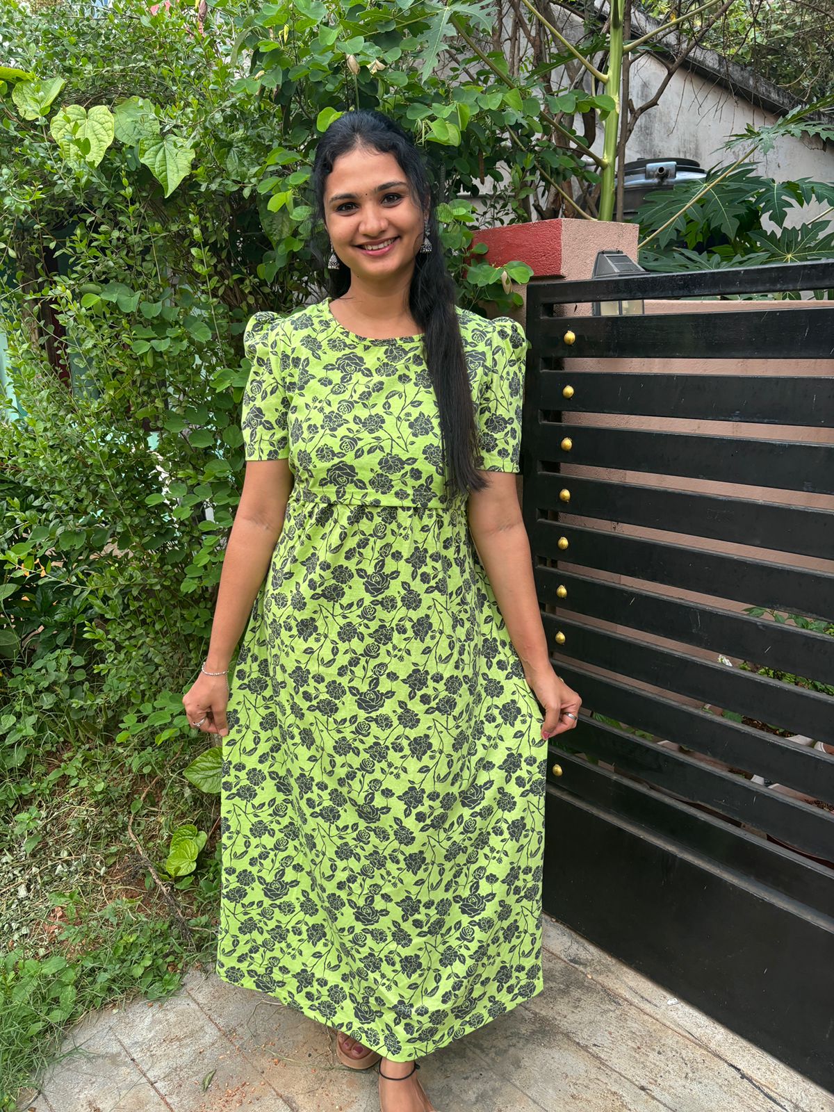 Zipless maternity and feeding wear - Full Length parrot green