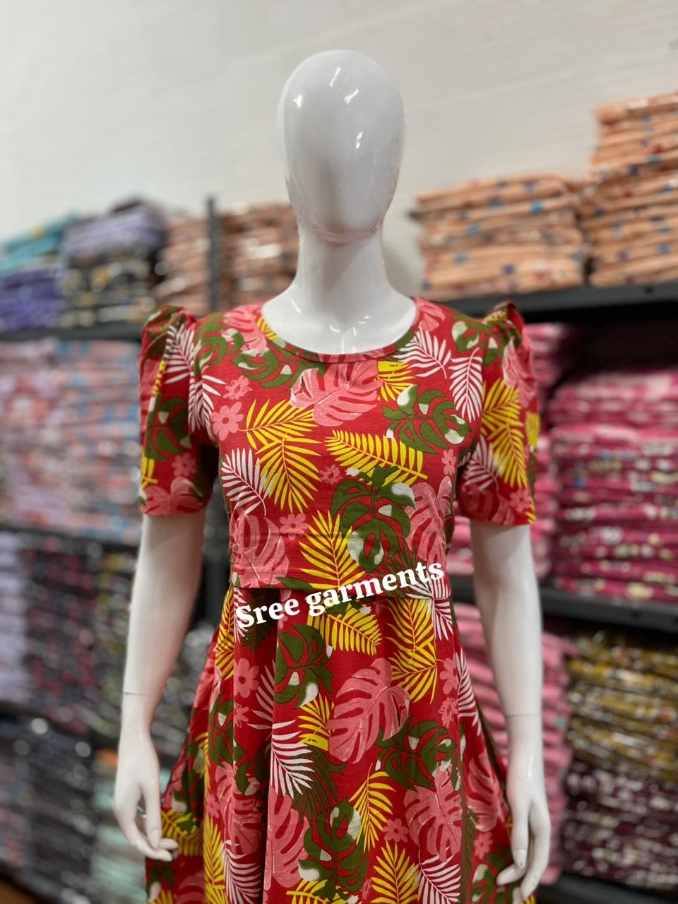 Zipless maternity and feeding wear - ankle length b leaf