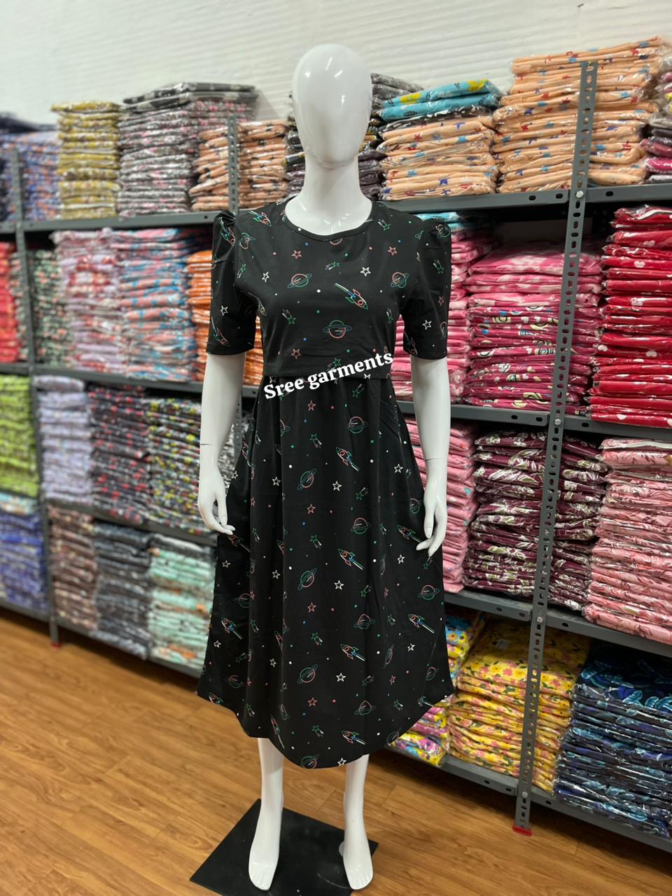 Zipless maternity and feeding wear - ankle length galaxy