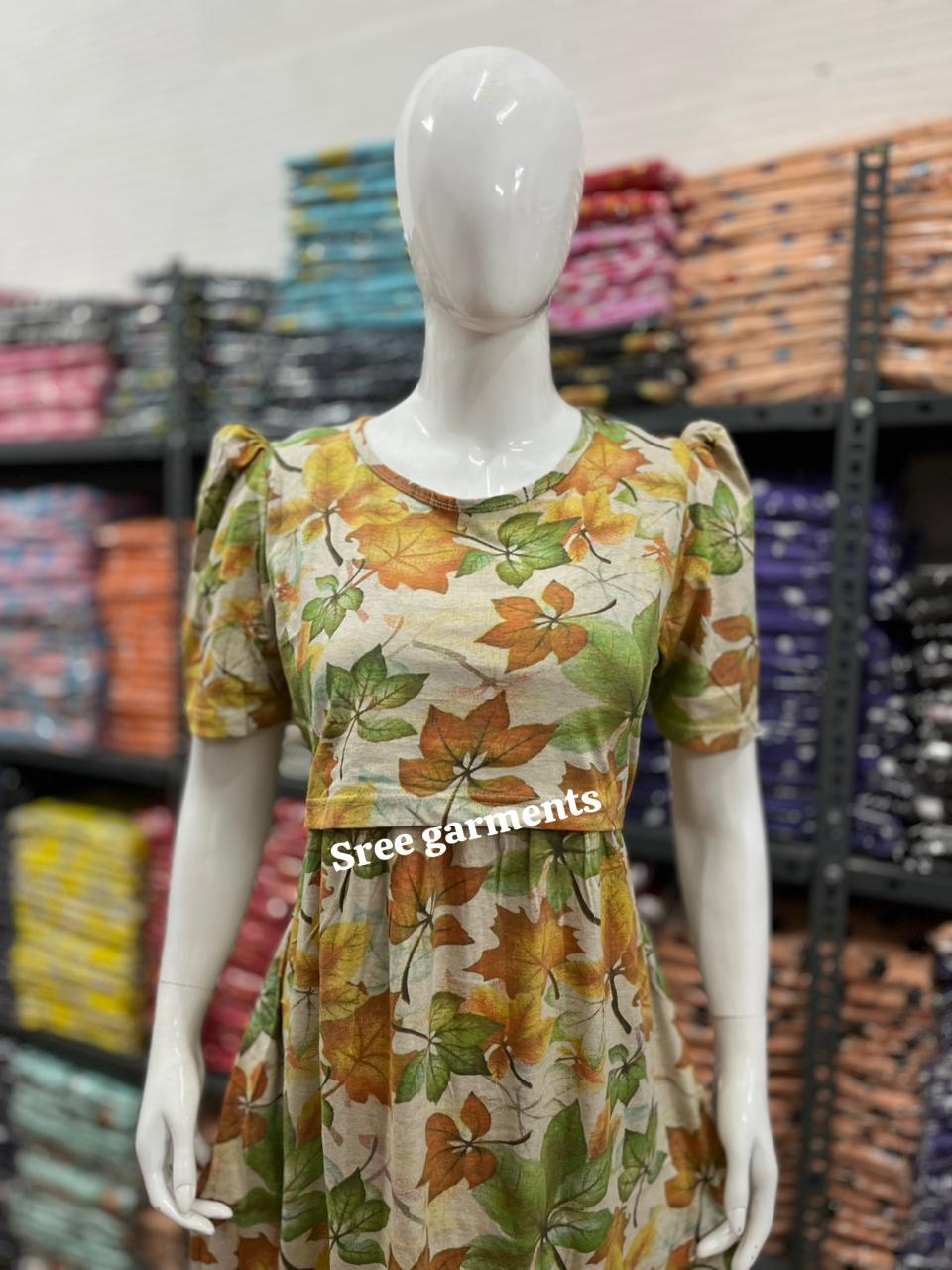 Zipless maternity and feeding wear - Full Length gw leaf