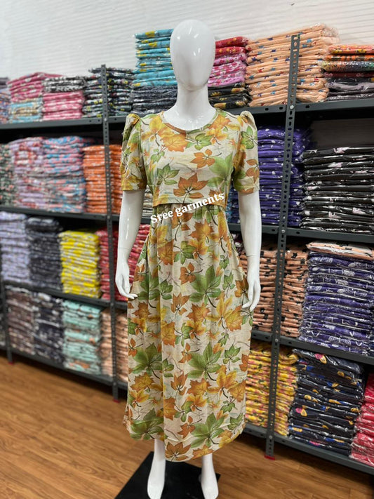 Zipless maternity and feeding wear - Full Length gw leaf