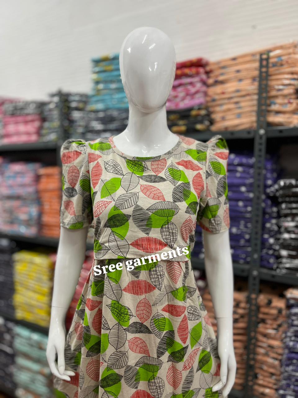 Zipless maternity and feeding wear - ankle length gg leaf