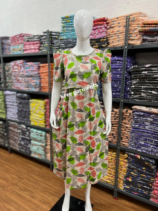 Zipless maternity and feeding wear - ankle length gg leaf