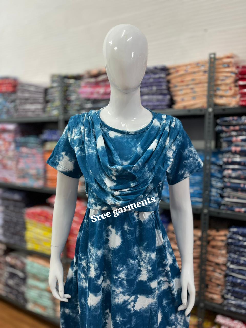 Shawl Type Zipless Maternity Wear Full Length dye