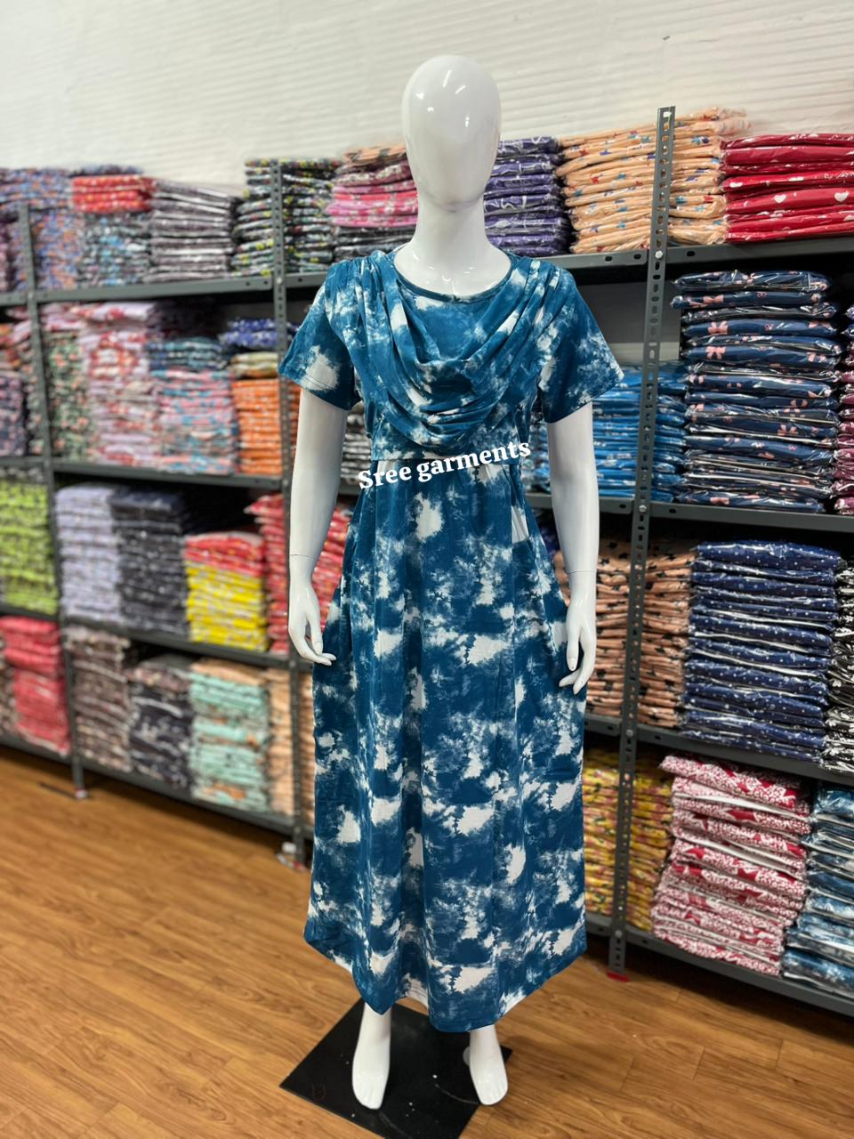 Shawl Type Zipless Maternity Wear Full Length dye