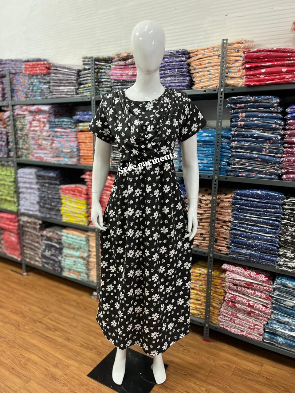 Shawl Type Zipless Maternity Wear Full Length  black f