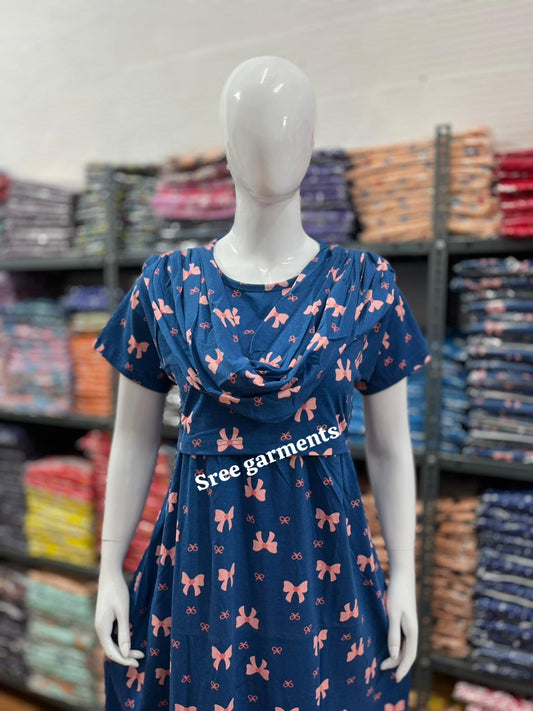 Shawl Type Zipless Maternity Wear Full Length rib