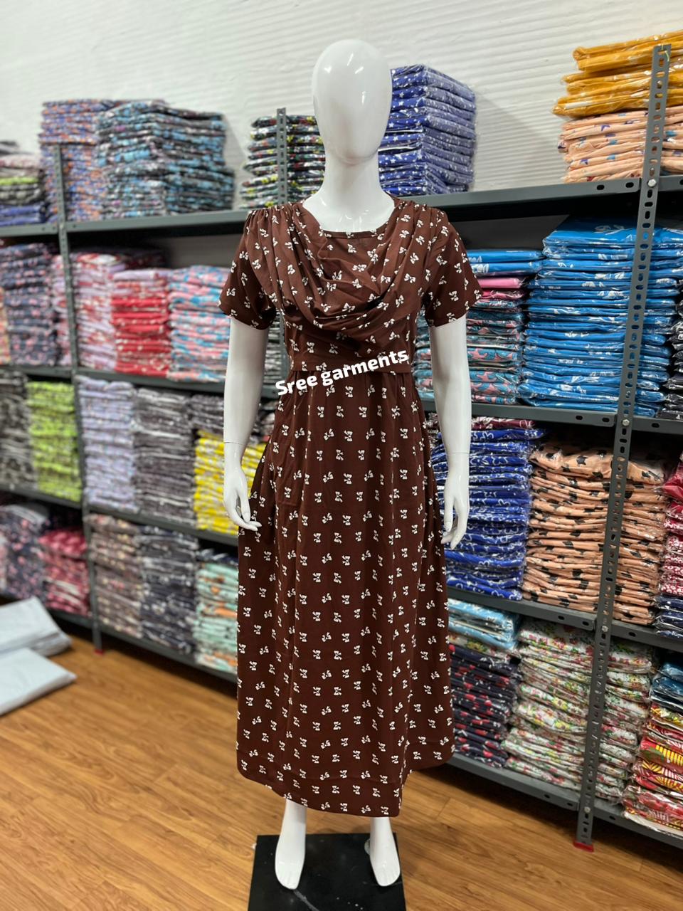 Shawl Type Zipless Maternity Wear Full Length br rib