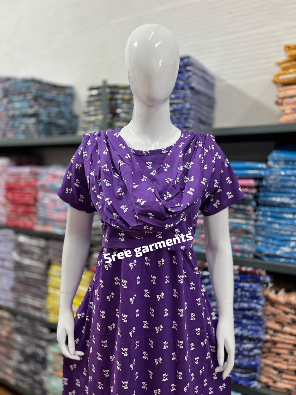 Shawl Type Zipless Maternity Wear Full Length p rib