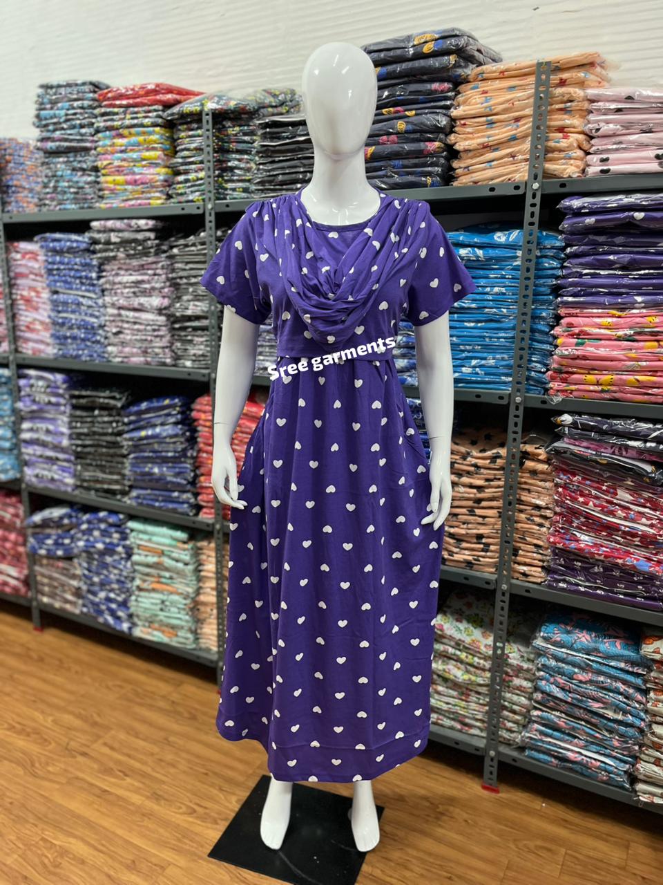 Shawl Type Zipless Maternity Wear Full Length h