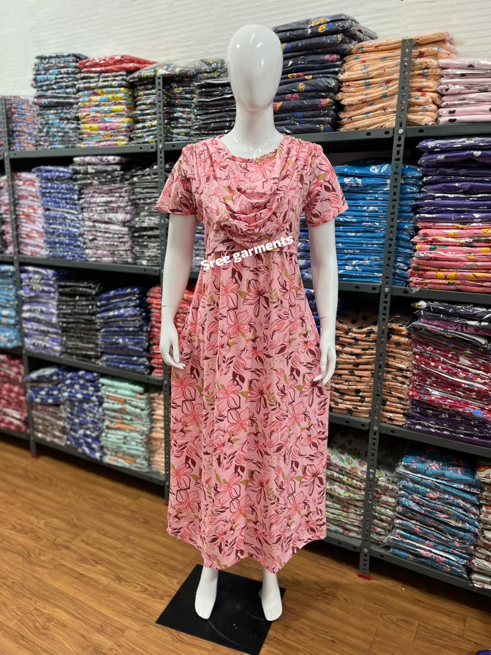 Shawl Type Zipless Maternity Wear Full Length lyte pink