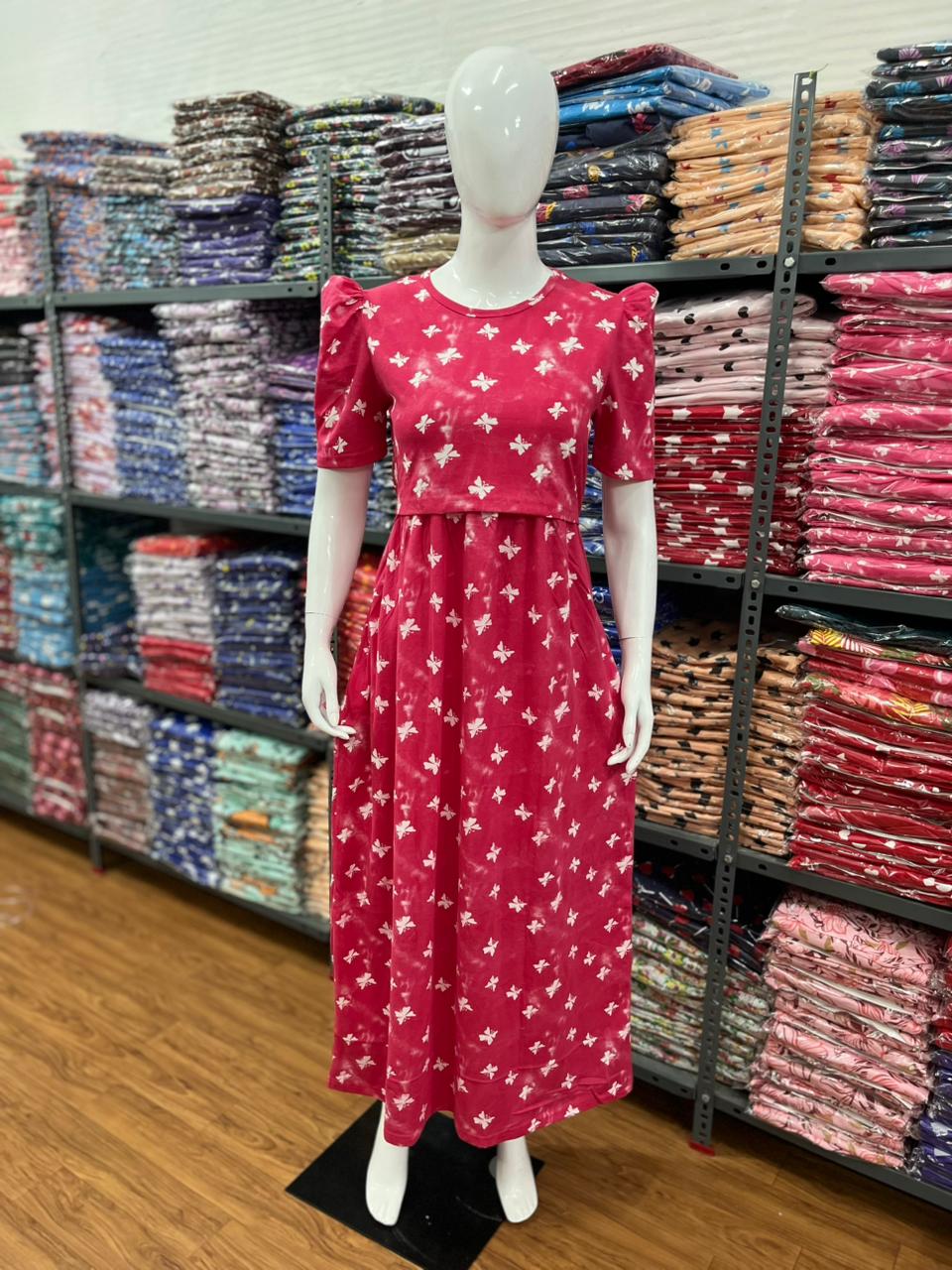 Zipless maternity and feeding wear - Full Length D pink b