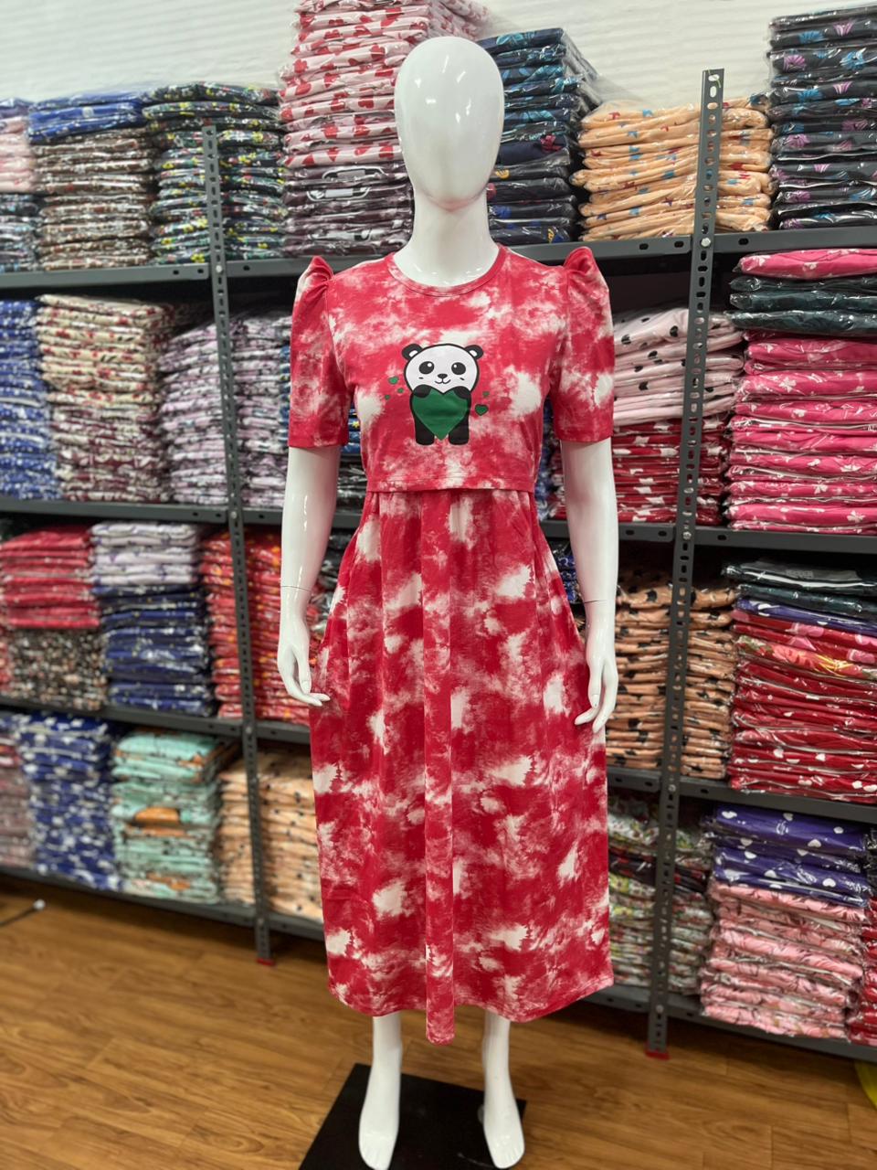 Zipless maternity and feeding wear - ankle length print