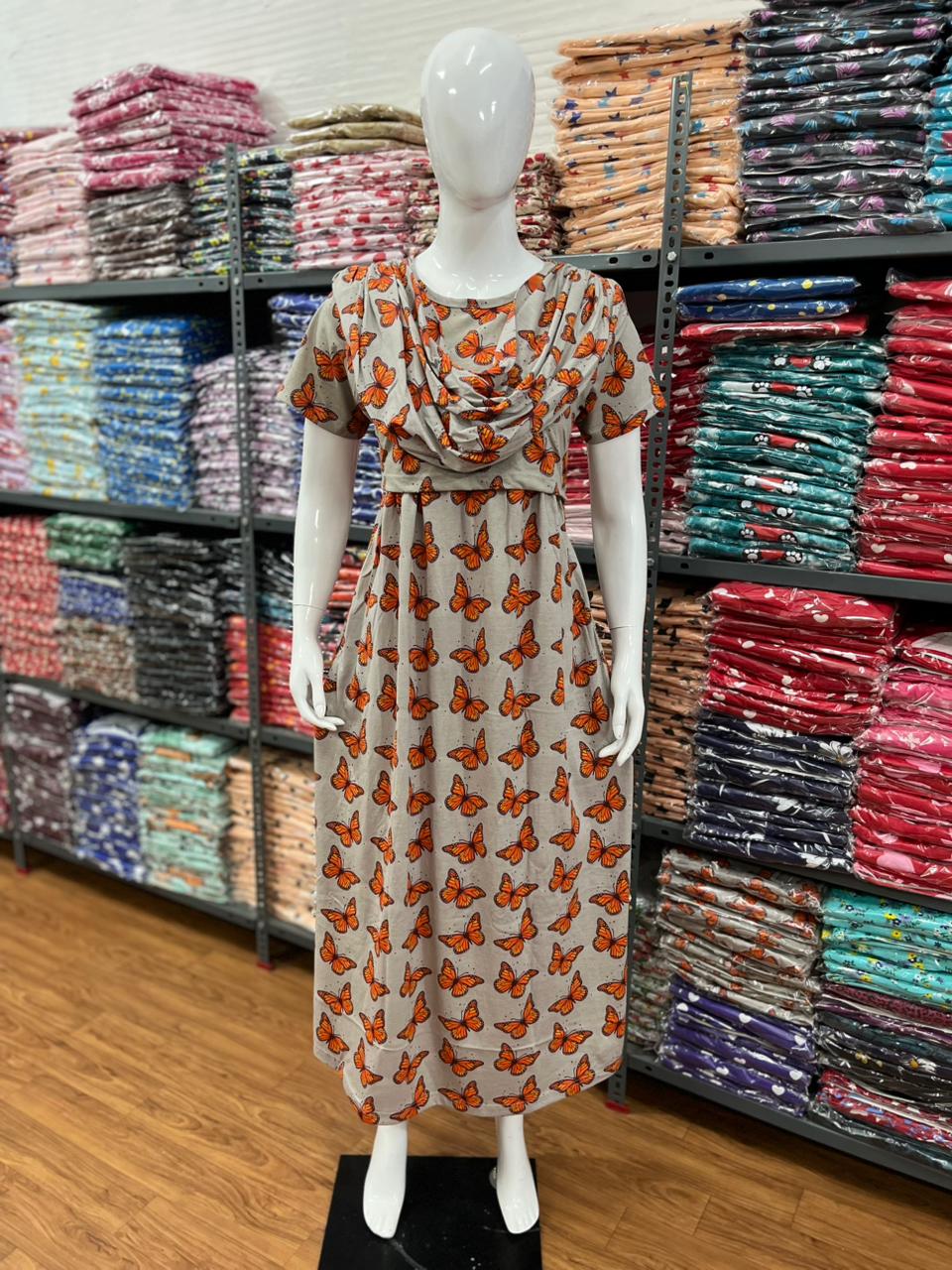 Shawl Type Zipless Maternity Wear Full Length b