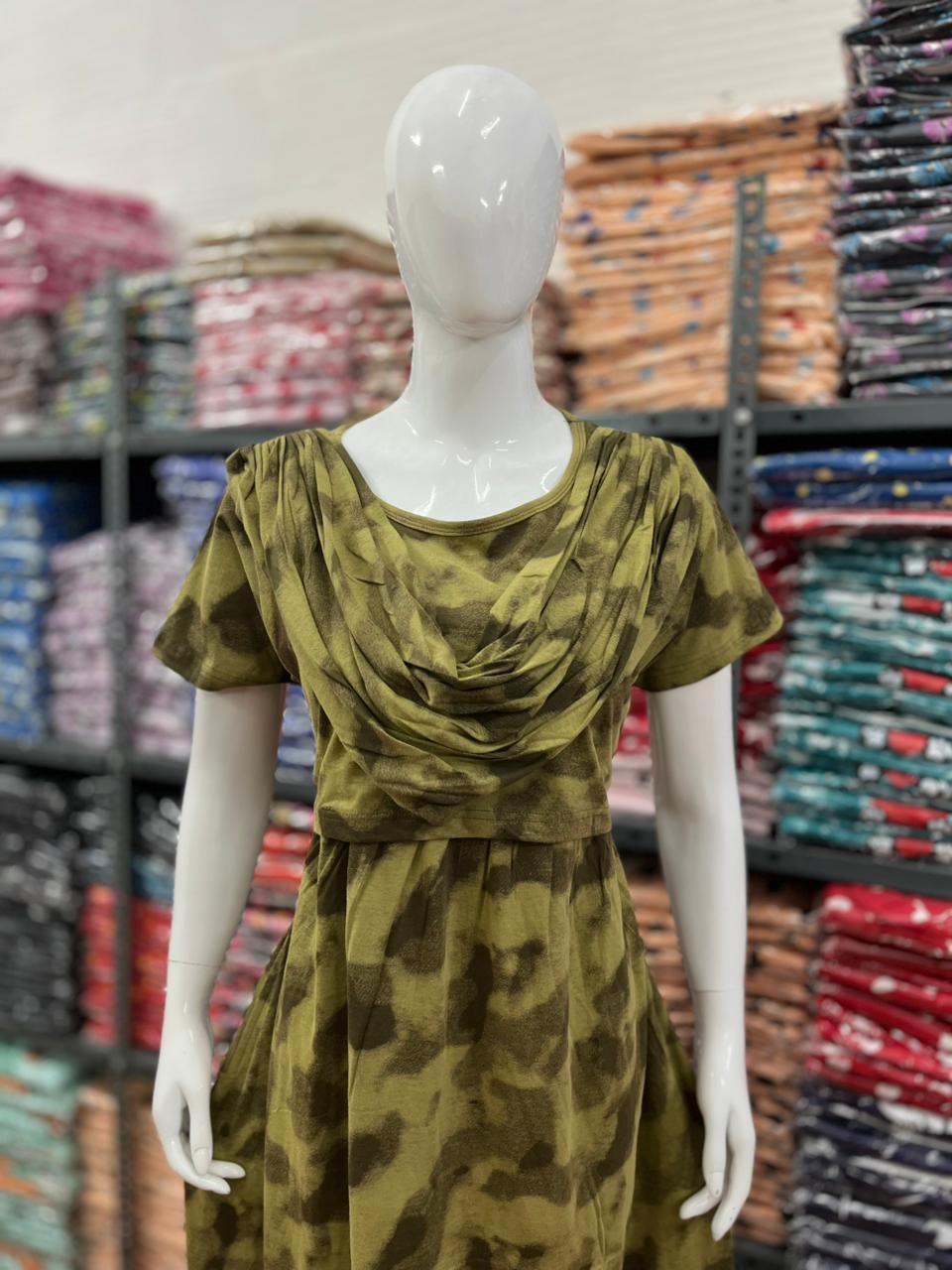 Shawl Type Zipless Maternity Wear Full Length green dye