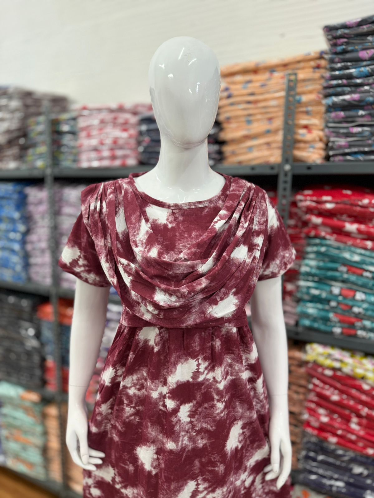 Shawl Type Zipless Maternity Wear Full Length br dye