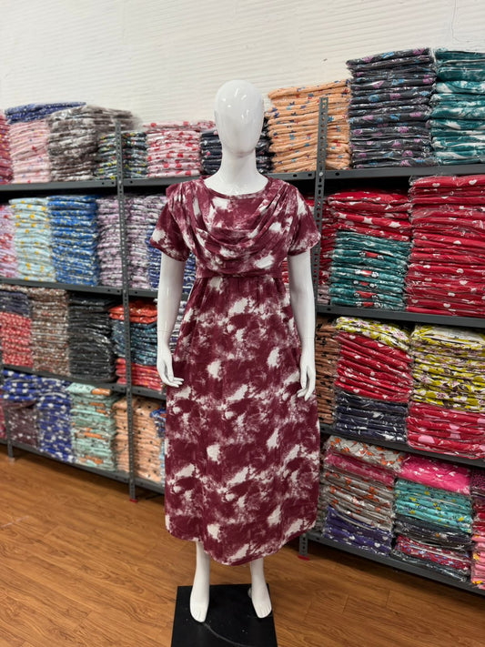 Shawl Type Zipless Maternity Wear Full Length br dye