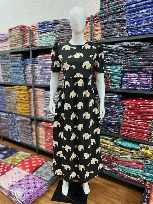 Zipless maternity and feeding wear - Full Length elephant