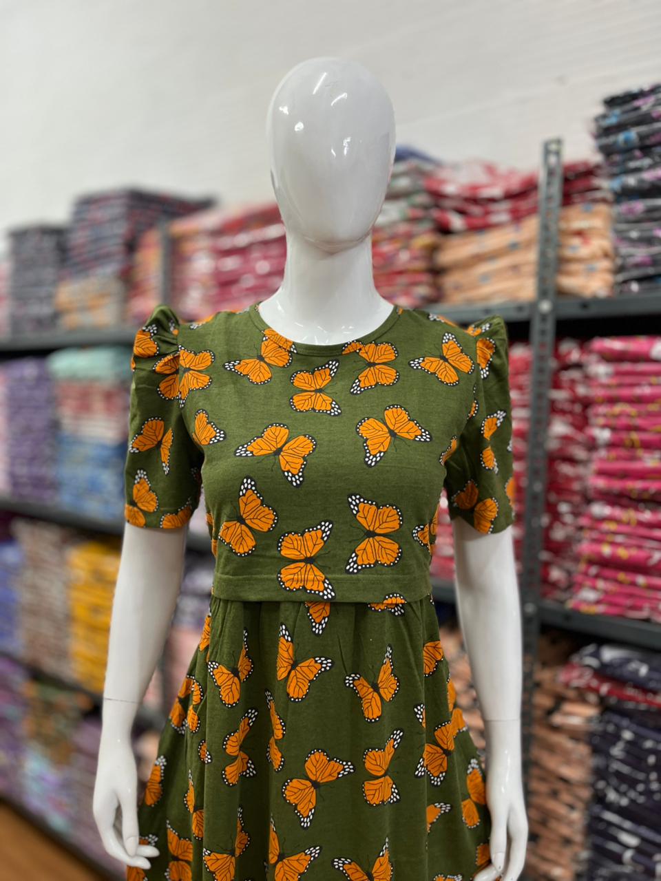 Zipless maternity and feeding wear - Full Length green but