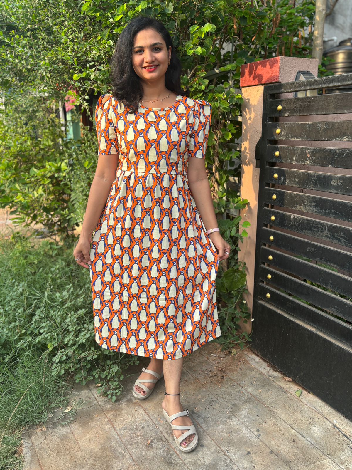 Zipless maternity and feeding wear - ankle length penguin