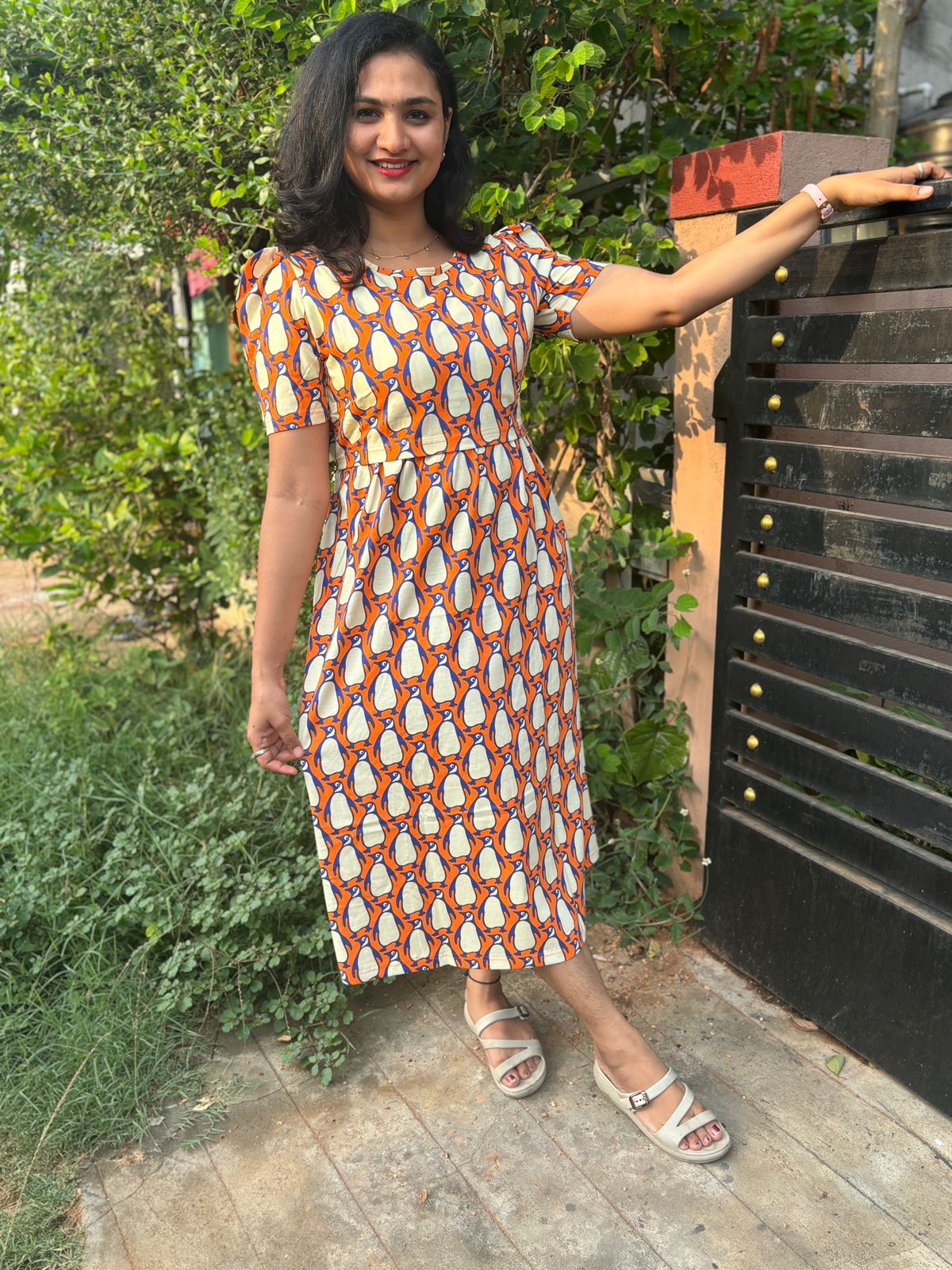Zipless maternity and feeding wear - ankle length penguin