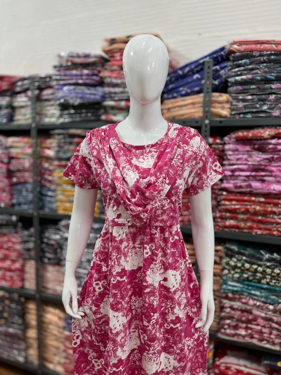 Shawl Type Zipless Maternity Wear Full Length p dye