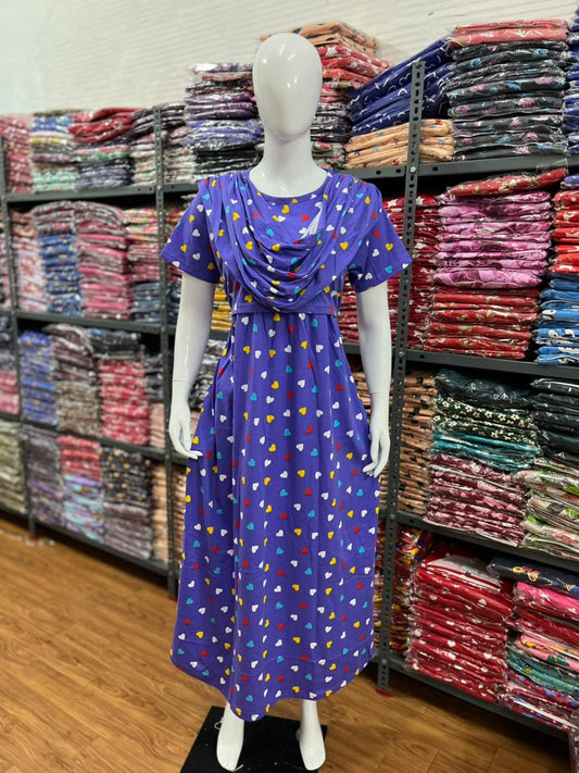 Shawl Type Zipless Maternity Wear Full Length mch