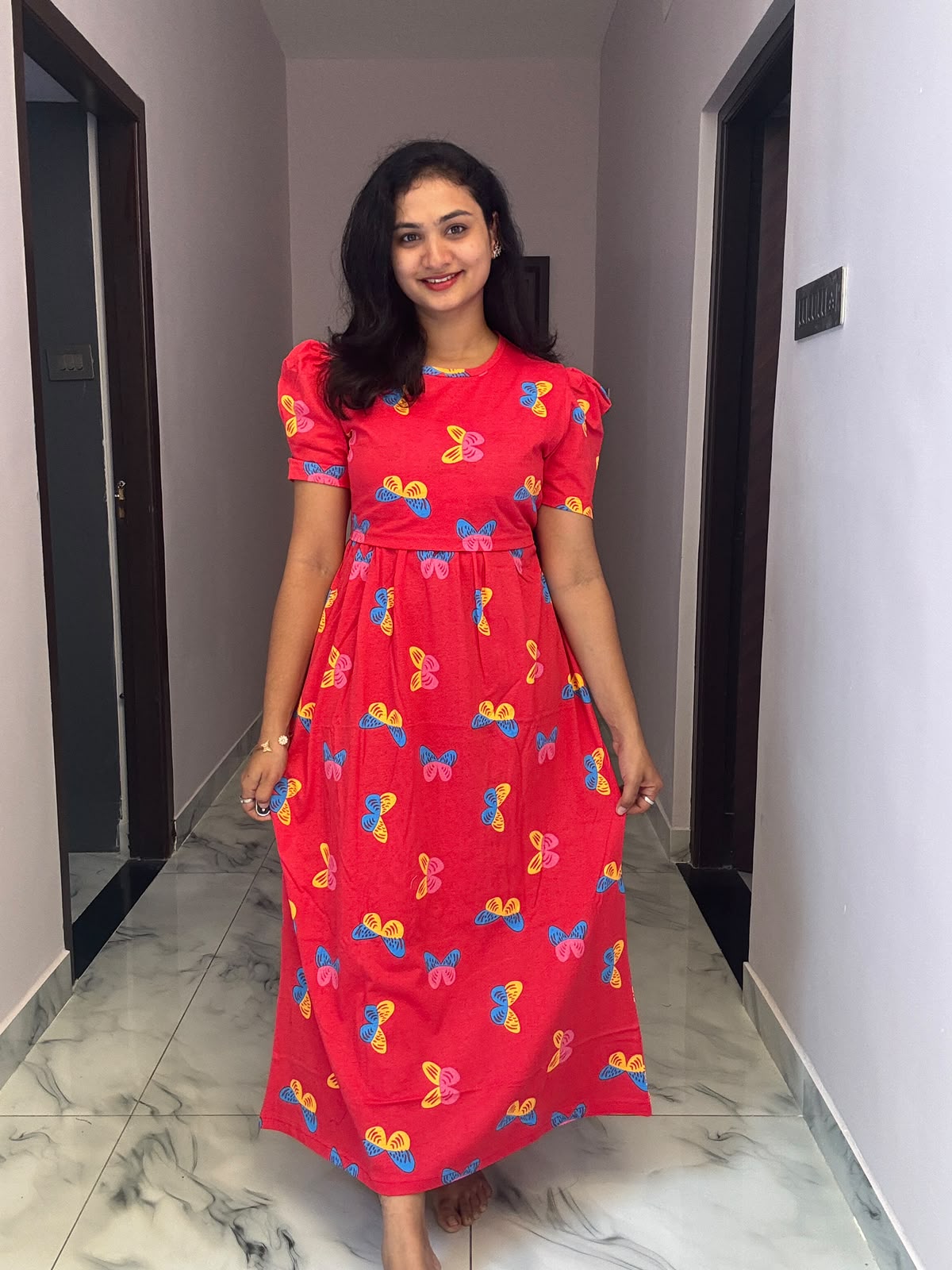 Zipless maternity and feeding wear - Full Length red cl 🦋